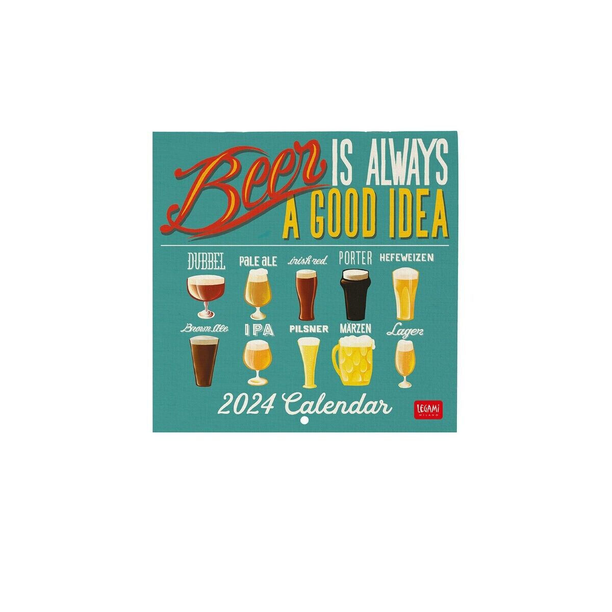 CALENDARIO 2024 LEGAMI cm 18X18 BEER da parete VERTICALE