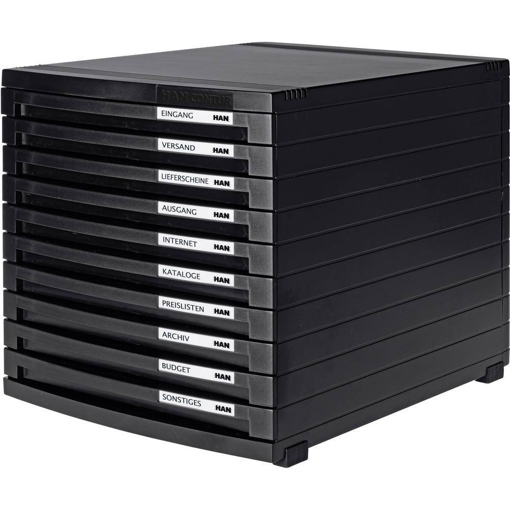 HAN CONTUR 1510-13 Cassettiera Nero DIN A4, DIN B4, DIN C4 Numero cassetti: 10