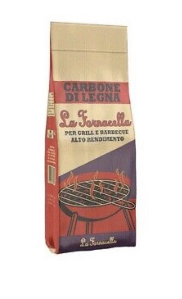 CARBONE CARBONELLA DI LEGNA PER GRILL E BARBECUE ALTO RENDIMENTO 2,5 KG.