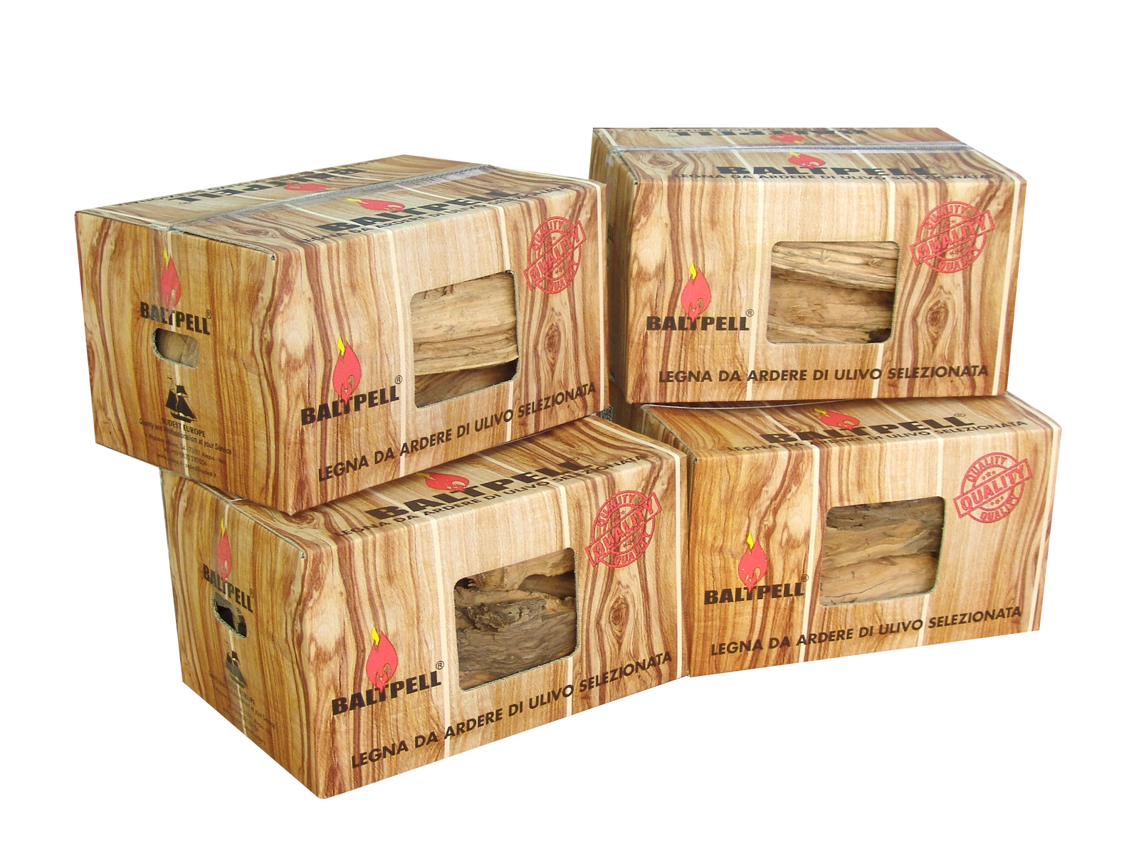 BALTPELL Legna da Ardere di Ulivo 10Kg-4 cartoni-40kg circa