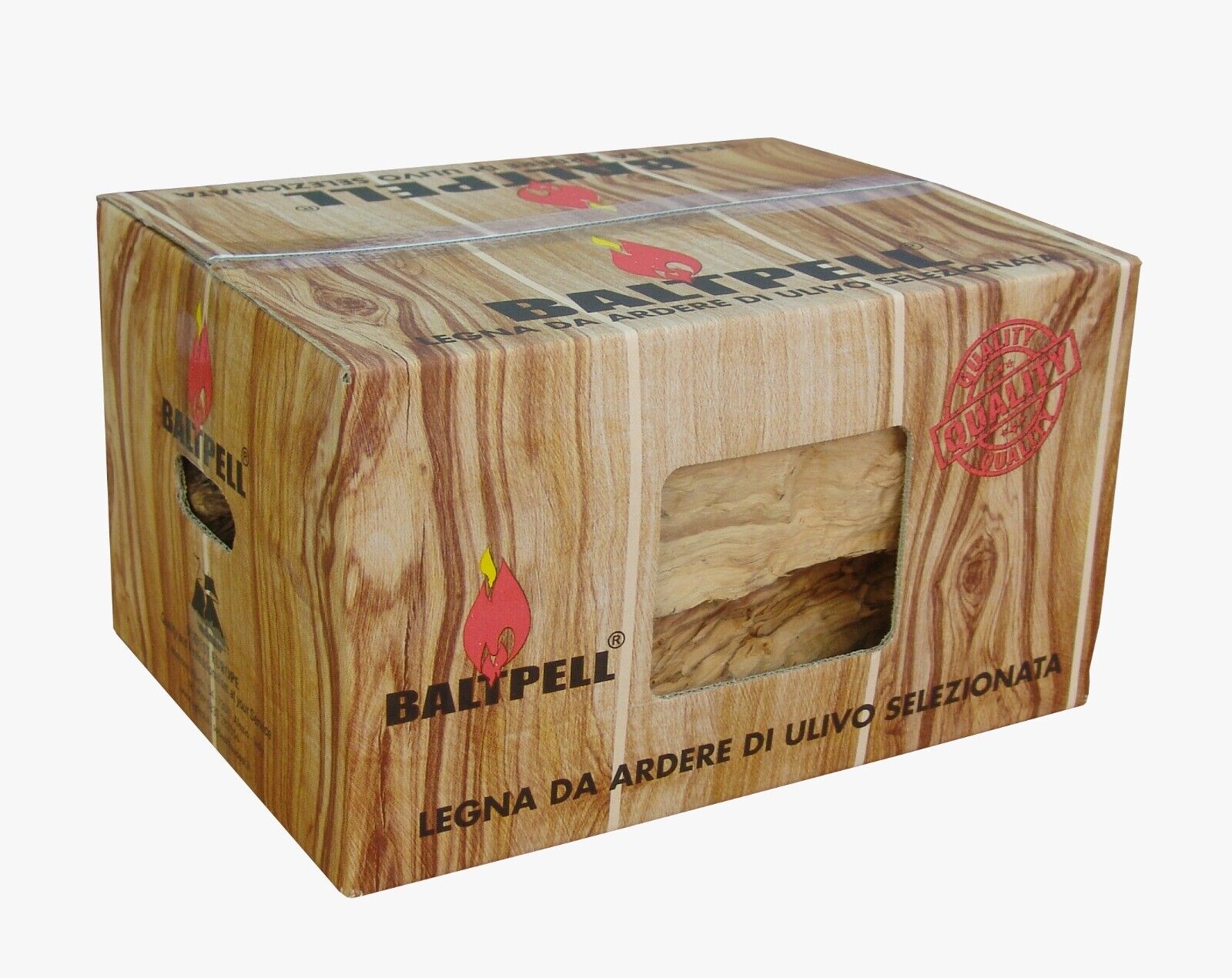 BALTPELL Legna da Ardere di Ulivo selezionata in scatola 10Kg