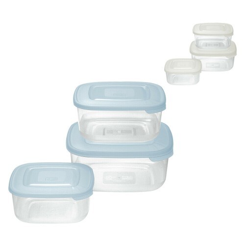 CONTENITORE QUADRO SET 'FRIGO BOX' ACQUA TRASPARENTE