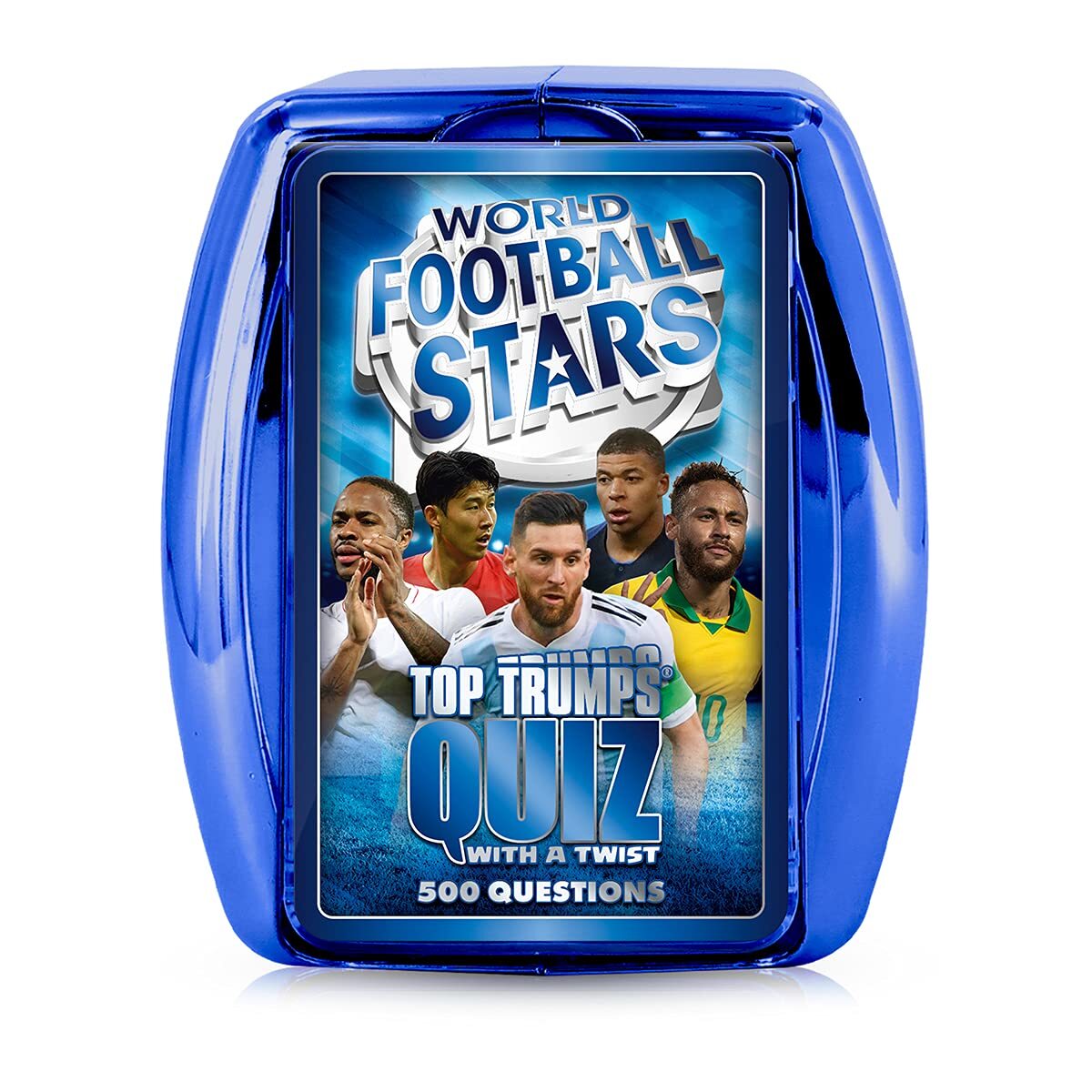 Winning Moves J! Top Trumps Quiz - World Football Stars Blue Board Game NUOVO