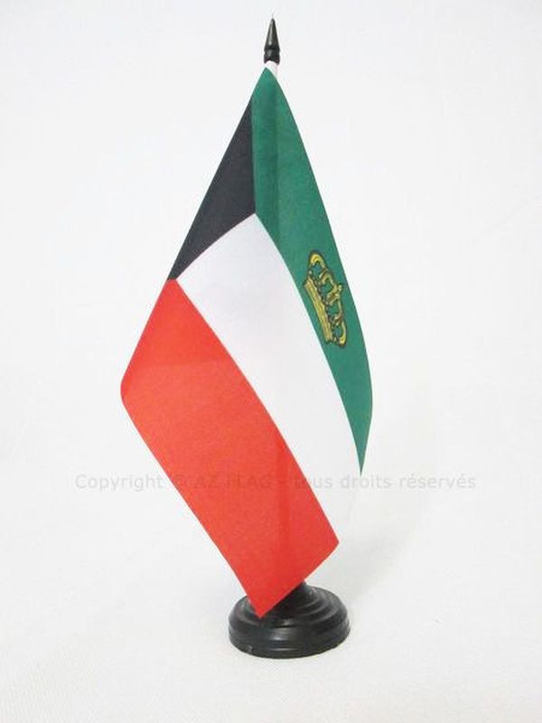 BANDIERA DA TAVOLO STANDARDO DEL SOVRANO DEL KUWAIT 21x14cm - PICCOLA BANDIERINA