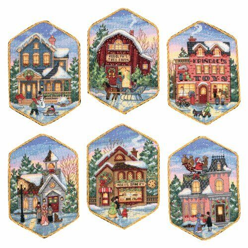 Dimensions Gold Collection Christmas Village Ornaments Counted Cross (F3d)