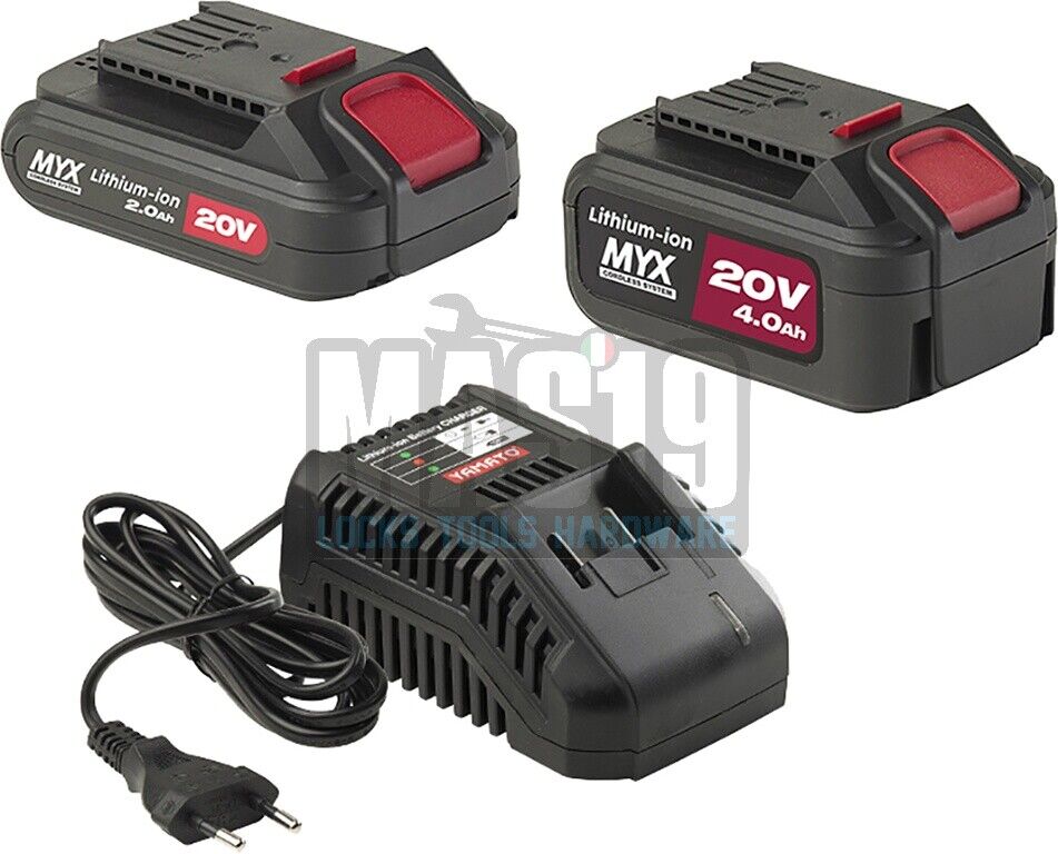 KIT YAMATO MYX 2 BATTERIE 20V 2AH+4AH + CARICABATTERIE 53194