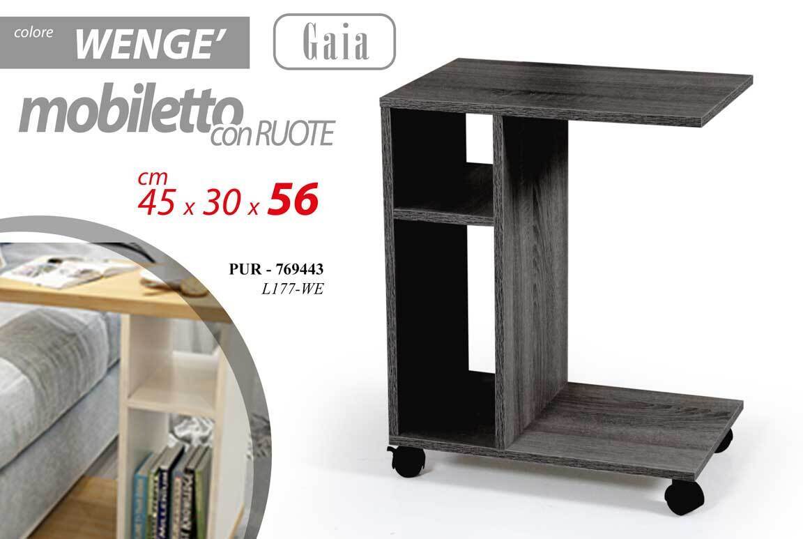 Tavolino da Caffe Porta Pc Laterale Divano Letto Libreria Ruote SCRIVANIA WENGè