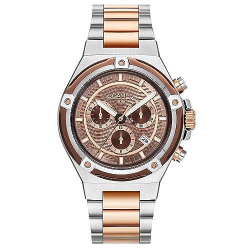 Roamer Orologio Da Polso Da Uomo Tempomaster Chrono 42 Mm, Cinturino In Acciaio Inox 221837 49 65 20