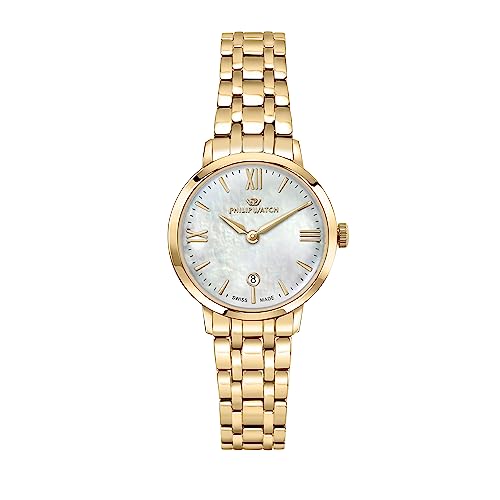 Philip Watch Audrey Orologio Donna Tempo E Data In Acciaio, Placcato Oro - R8253150511
