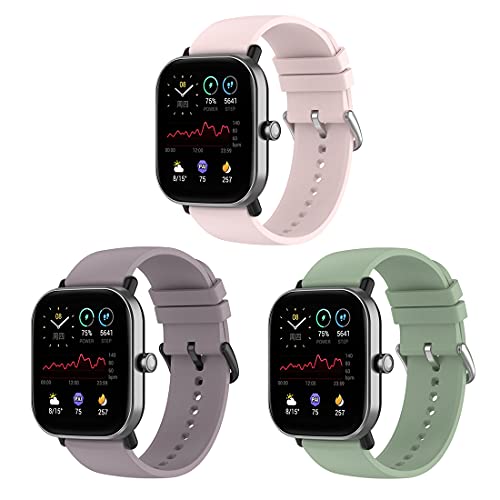 Bexido Cinturino Compatibile Con Amazfit Gts/Gts 2/Gts 2E/Gts 2 Mini/Gtr 42Mm/Amazfit Bip U Pro/Bip S/Bip Lite, [3 Pezzi] 20 Mm In Morbido Silicone