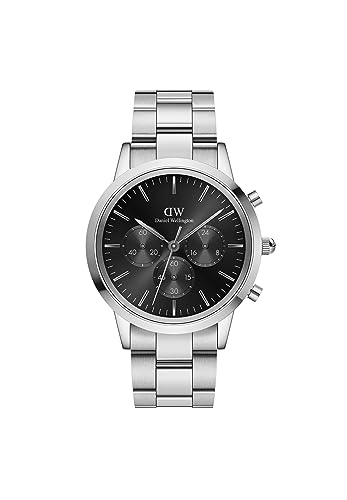 Daniel Wellington Orologio Iconic Uomo, 42Mm Orologio Da Uomo, Dw Classico Acciaio Inox (316L) Argento Orologio Uomo