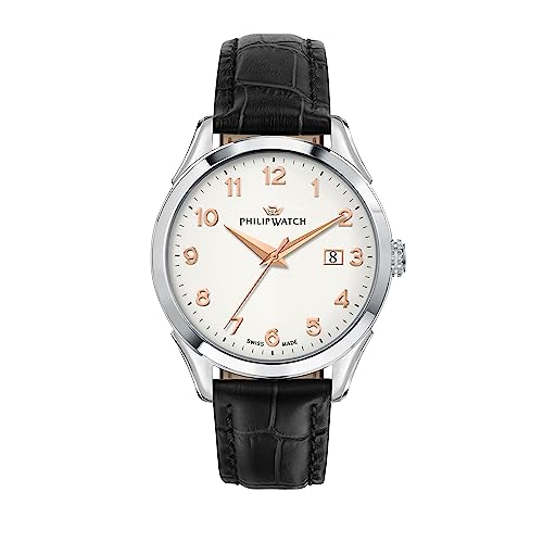 Philip Watch Roma Orologio Uomo Tempo E Data In Acciaio, Pelle Naturale - R8251217002