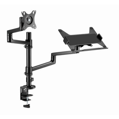 Gembird Ma-Da-04 Adjustable Desk Mount With Monitor Arm And Notebook Tray 17”-32” Up To 8 Kg
