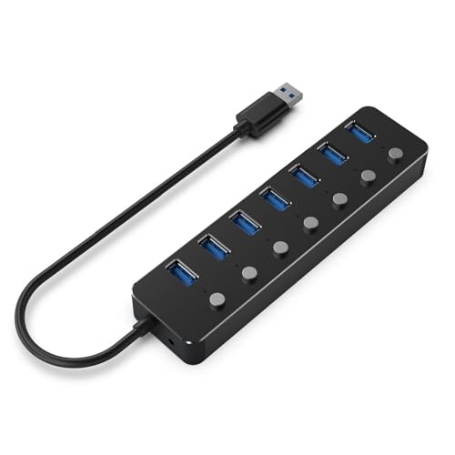 Gembird Uhb-U3P7P-01 7-Port Usb 3.1 (Gen 1) Hub With Switches Black