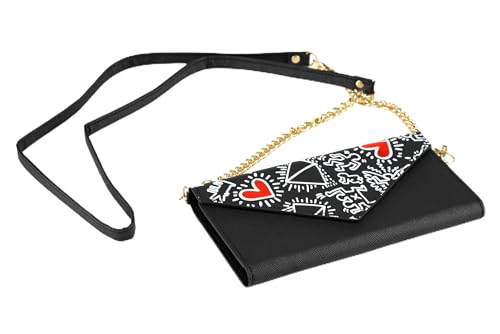 Celly X Keith Haring Borsa Porta Cellulare A Tracolla Donna, Custodia Universale Con Sistema Di Fissaggio Magnetico, Mini Borsello Per Smartphone Fino