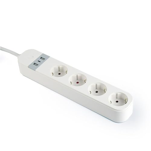 Gembird Tsl-Ps-S4U-01-W Prise D’Alimentation Smart 4 Sortie(S) Ca Type E 1,5 M 3 3880 W Blanc