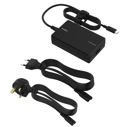 Belkin Connect Core Adattatore Di Alimentazione Gan Usb-C, Alimentatore Rapido Usb-C Universale, Power Delivery 100W, 2 Cavi Di Alimentazione Con Pres