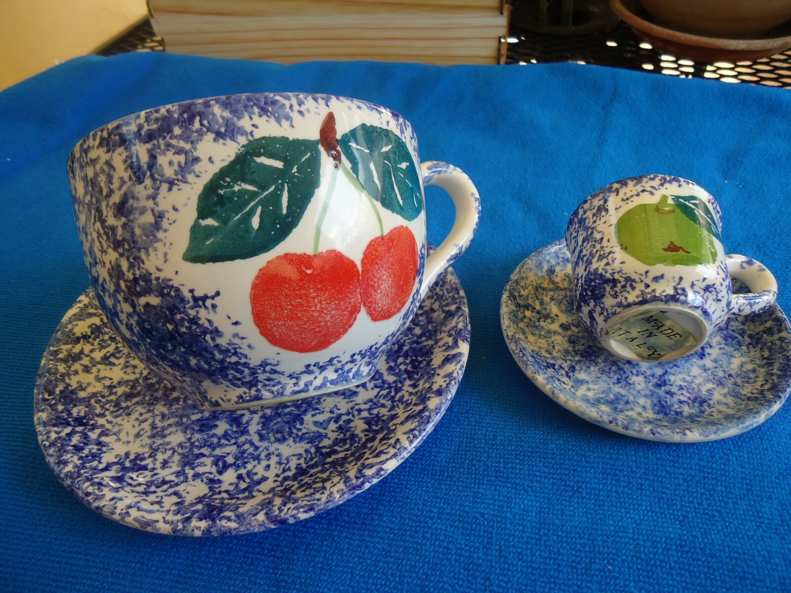 SET  da COLAZIONE BIZZIRRI (serie frutta) Made in Italy Dipinto a mano + omaggio