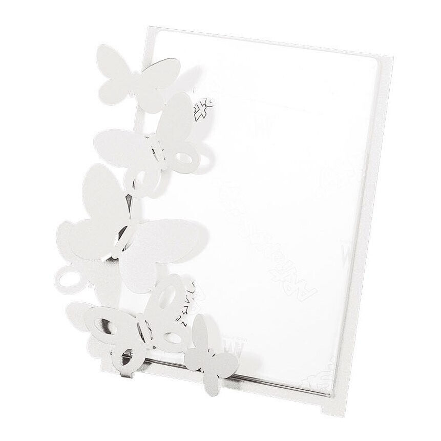 Arti e Mestieri Portafoto Piccolo Butterfly Metallo   Bianco 13x18