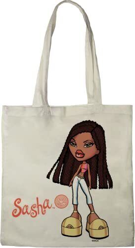 cotton division TOTE BAG BRATZ SASHA, RIFERENZA: BWBRATZBB003, ECRU, 38 x (z4T)