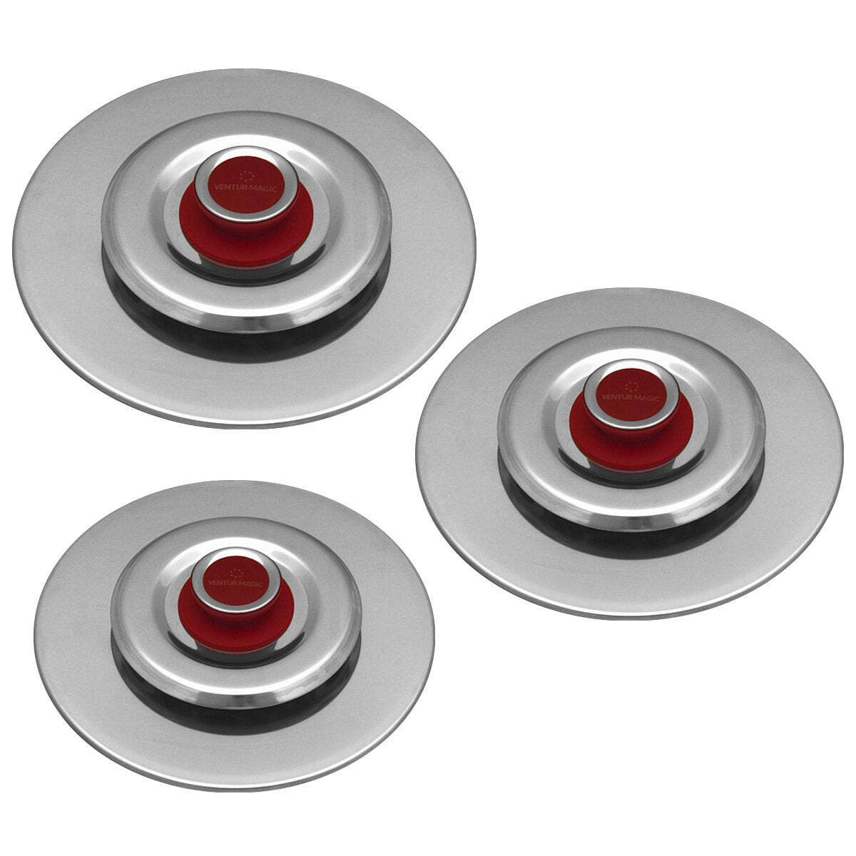 Kit 3 Coperchi Magici Antiodore Ventur Magic Ø27, Ø31, Ø35 cm Cooker in Acciaio