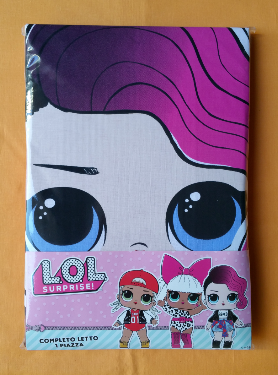 COMPLETO LENZUOLA LOL SURPRISE ROSA 1 PIAZZA/SINGOLO 100% COTONE
