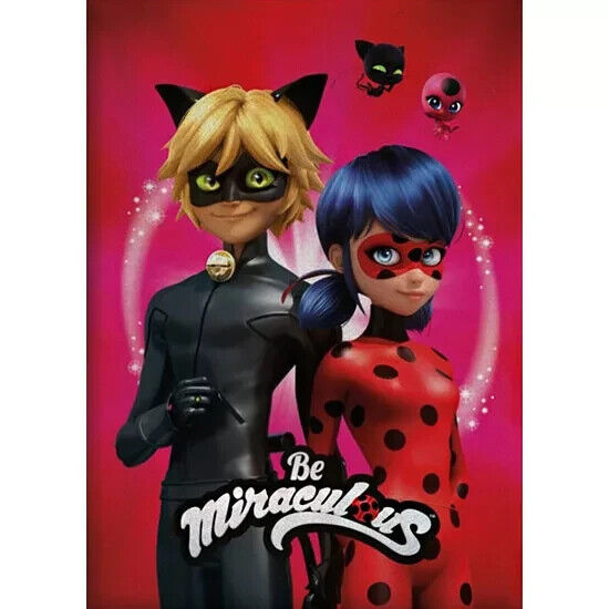 Coperta in pile rosso per bambina 100*140cm Ladybug e Chat Noir - Be Miraculous