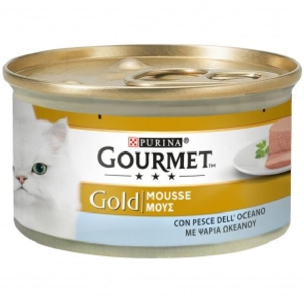 Gourmet Gold Gatto Adulto, Mousse Lattina 85gr - Pesce dell'Oceano