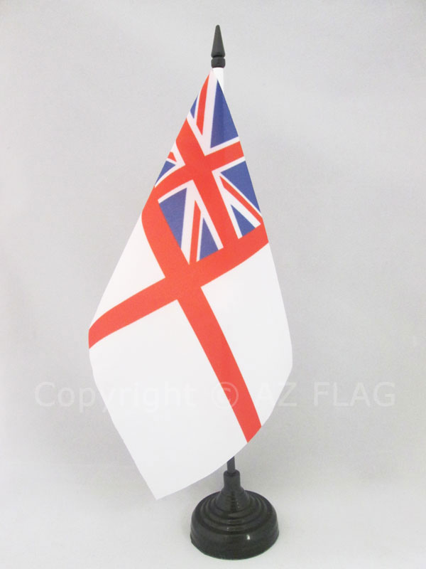 BANDIERA DA TAVOLO INSEGNA BIANCA BRITANNICA 21x14cm - PICCOLA BANDIERINA ROYAL