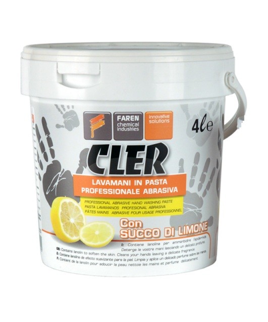 Pasta crema lavamani professionale sgrassante abrasiva 4 LT succo di limoni CLER