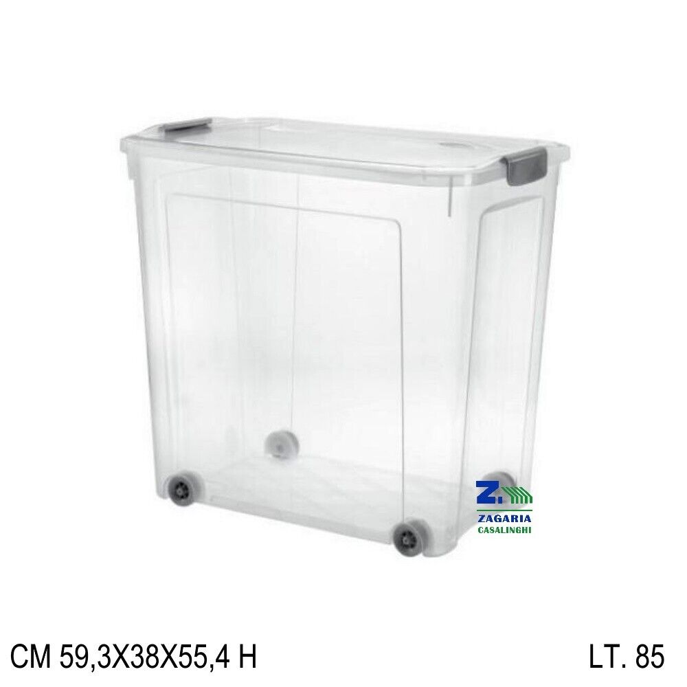 CONTENITORE BOX STORAGE BAULE COMBI BOX CON RUOTE E COPERCHIO A SCATTO LT. 85