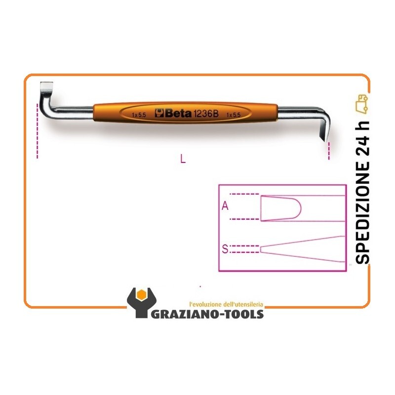 GIRAVITE A SQUADRA PER VITI A TESTA CON INTAGLIO CROMATI SxA MM 1,2x8 ART. 1236B