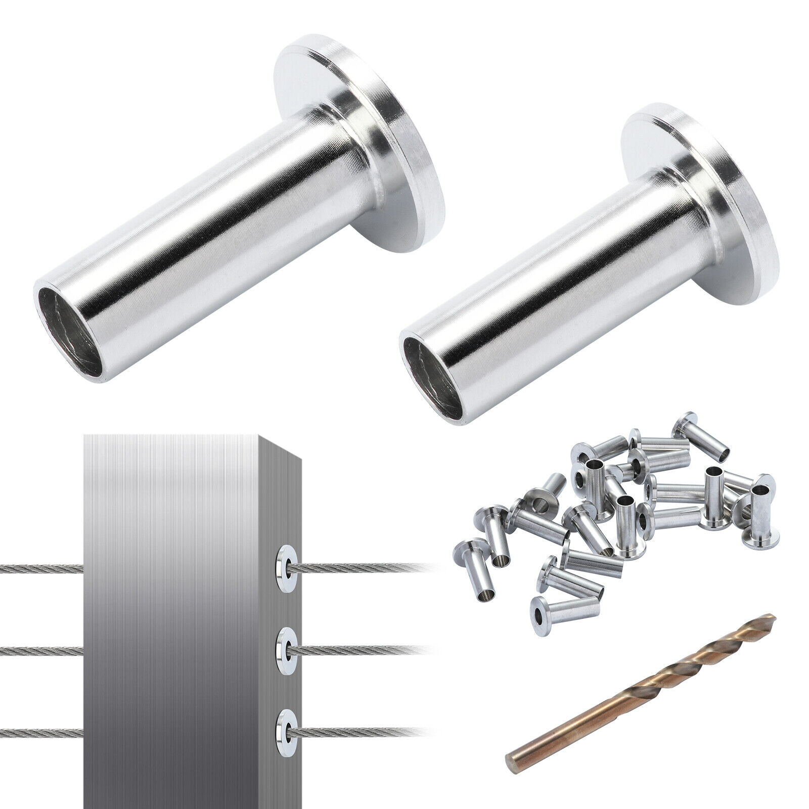 VEVOR manicotti protettivi in ​​acciaio inox T316 fune metallica 5/32" 3/16"