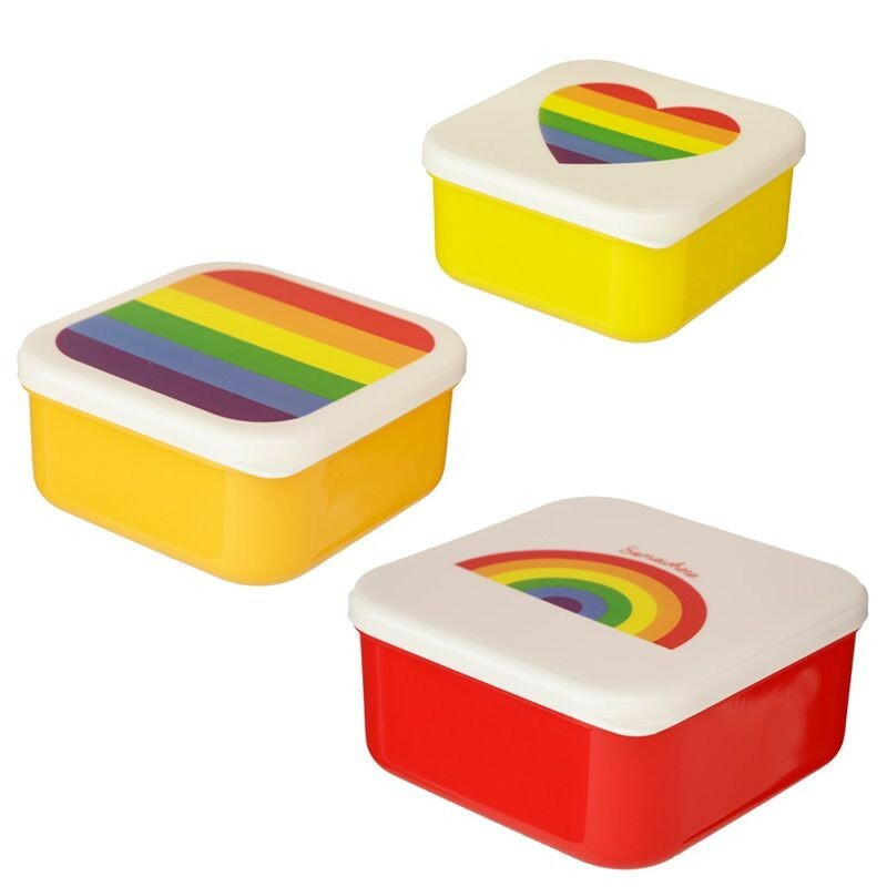Set 3 contenitori per alimenti Cm. 11,5x11,5x5,5 a scalare - Arcobaleno