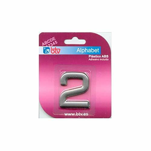 BTV 71452 - Placa '2' inox. alto 8,5 cm (Y6u)