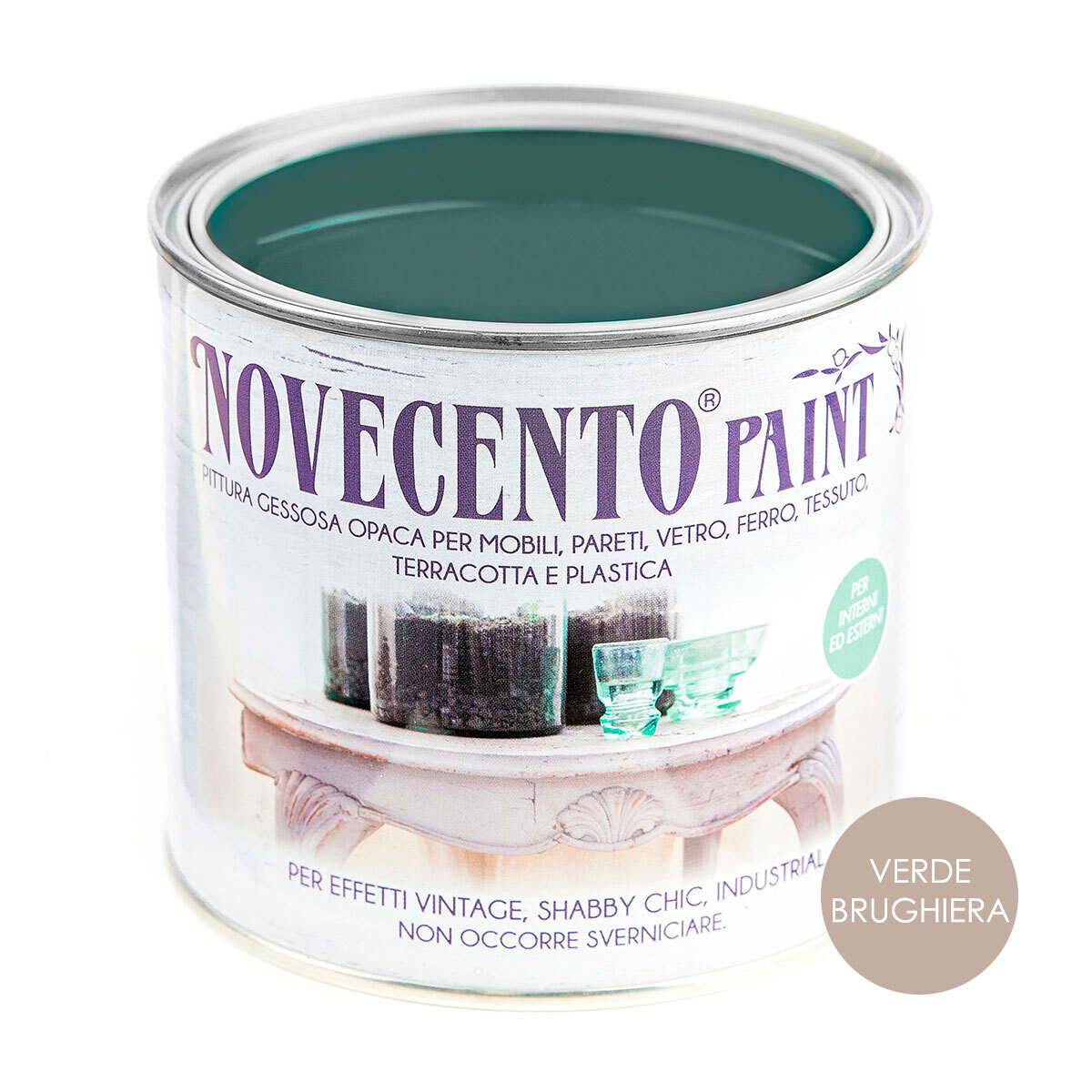 Novecento Paint Tinta Pastello 500ml Verde Brughiera