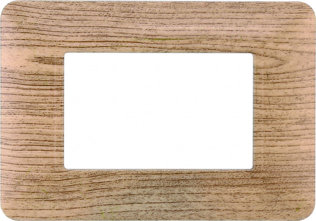 Ettroit Serie Solar Placca 503 3P Moduli Legno Chiaro Compatibile Bticino Matix