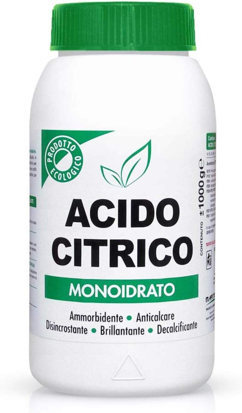 ACIDO CITRICO MONOIDRATO MULTIFUNZIONE ANTICALCARE DECALCIFICANTE ECOLOGICO 1 kg