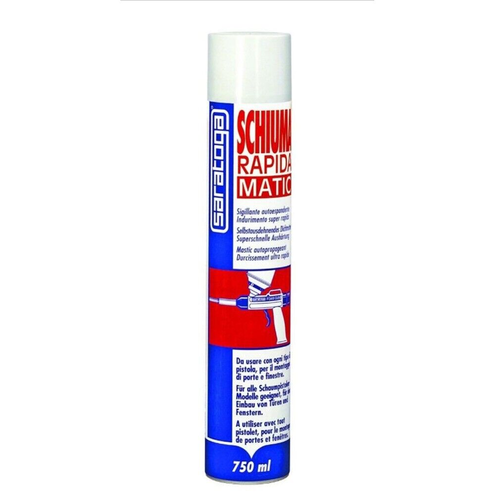 SCHIUMA RAPIDA POLIURETANICA AUTOESPANDENTE MATIC PER PISTOLA 750ml SARATOGA