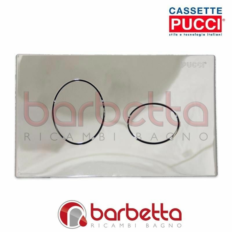 PLACCA PUCCI ECO ELLISSE PARETE CROMO LUCIDO DUE PULSANTI 80130552