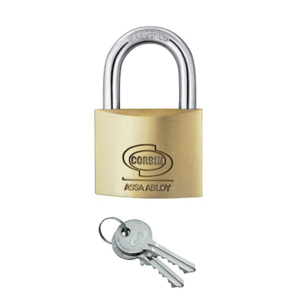 Lucchetto standard piccolo in ottone CORBIN Assa Abloy da 25mm 2 chiavi