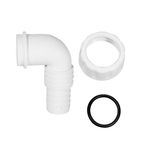 CURVA CURVETTA X SIFONE SCARICO LAVATRICE LAVASTOVIGLIE 1" FEM. CON GHIERA E OR