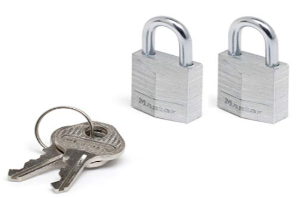 MASTER LOCK - 2 LUCCHETTI IN ALLUMINIO MASSICCIO - ARCO IN ACCIAIO - 20x11x3 MM