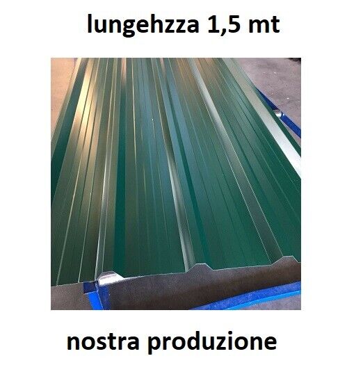 LAMIERA GRECATA COPERTURA 1010 MM Lunghezza 1500 MM Colore Verde Muschio