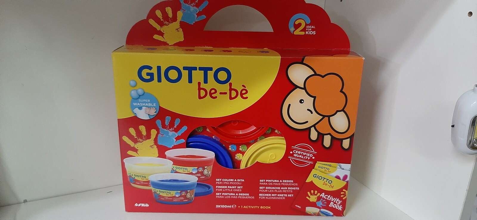 GIOTTO BE-BE' COLORI A DITA 3 BARATTOLI DA 100 ML + ACTIVITY BOOK