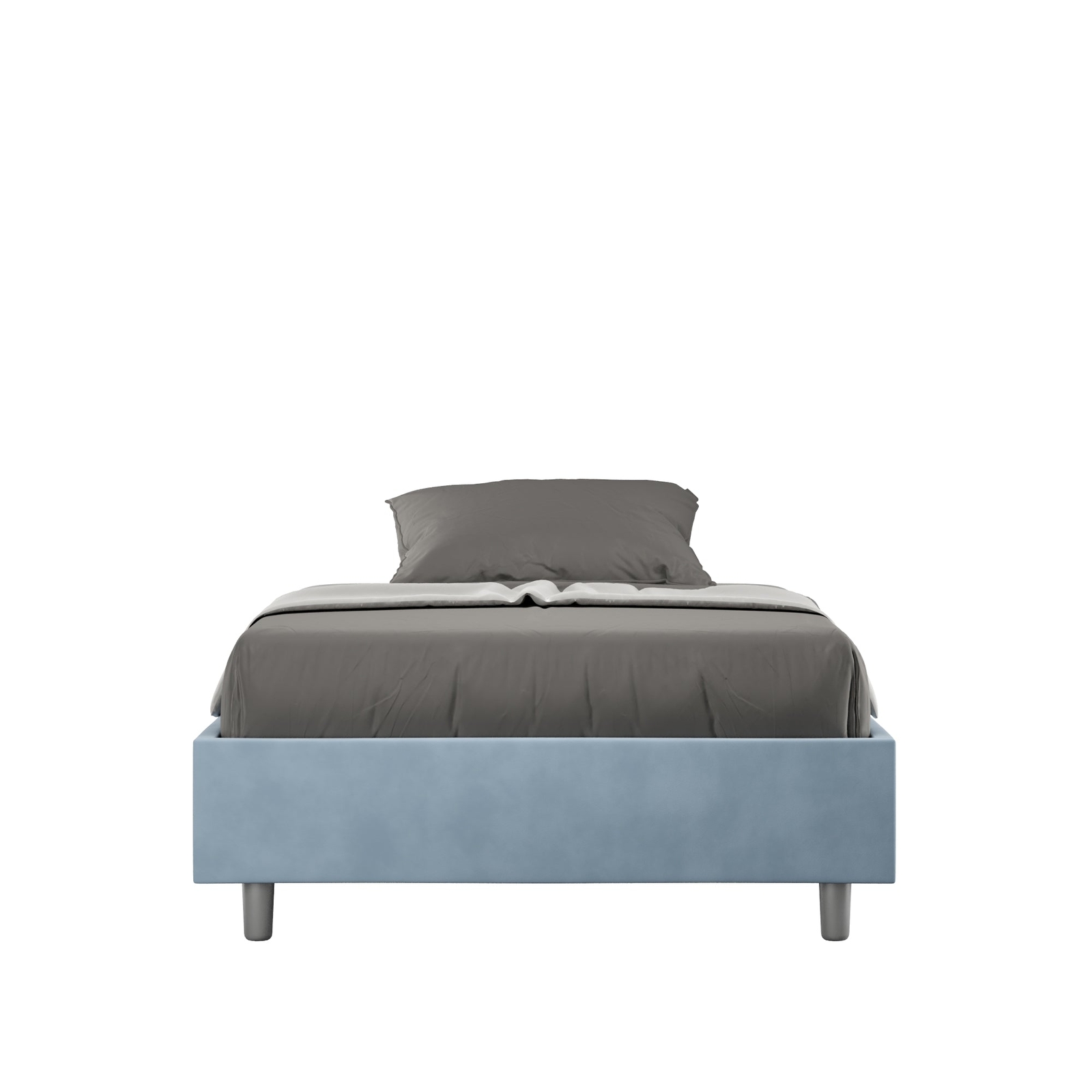Letto Matrimoniale Francese Sommier 140x190 cm Senza Rete Azelia Azzurro