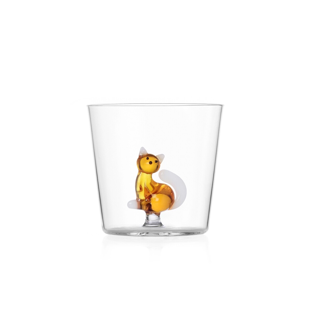 Ichendorf - Tumbler Gatto Ambra Con Coda Bianca-Tabby Cat-Design Baldereschi
