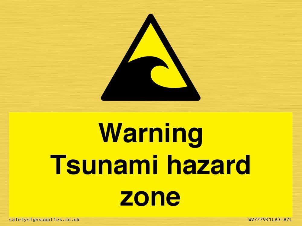Segnale di avvertimento Tsunami hazard zone – 100 x 75 mm – A7L