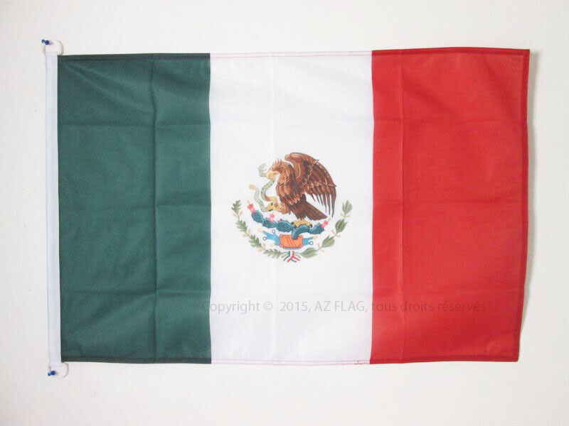 PAVILLON NAUTIQUE MEXIQUE 45x30cm - DRAPEAU DE BATEAU MEXICAIN 30 x 45 cm - Nuov