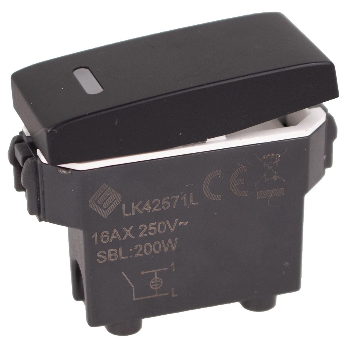 Interruttore Unipolare 1P 16A Con Indicatore Luce Led Colore Bianco Compatibile